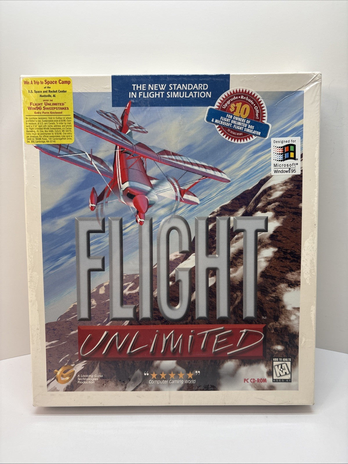 Flight Unlimited SEALED Microsoft Windows 95 PC CD-ROM 1996