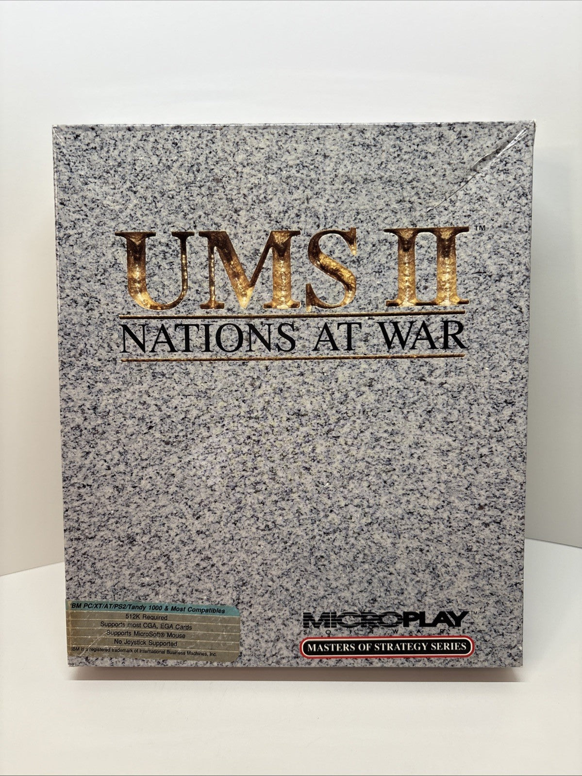 UMS II 2 Nations At War MicroPlay Vintage 5.25” Inch Disk IBM Big Box PC Game