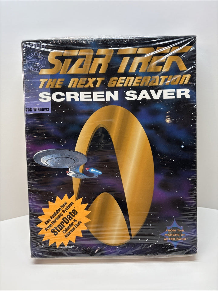 STAR TREK THE NEXT GENERATION SCREEN SAVER FOR WINDOWS BERKELEY  (1994) BIG BOX