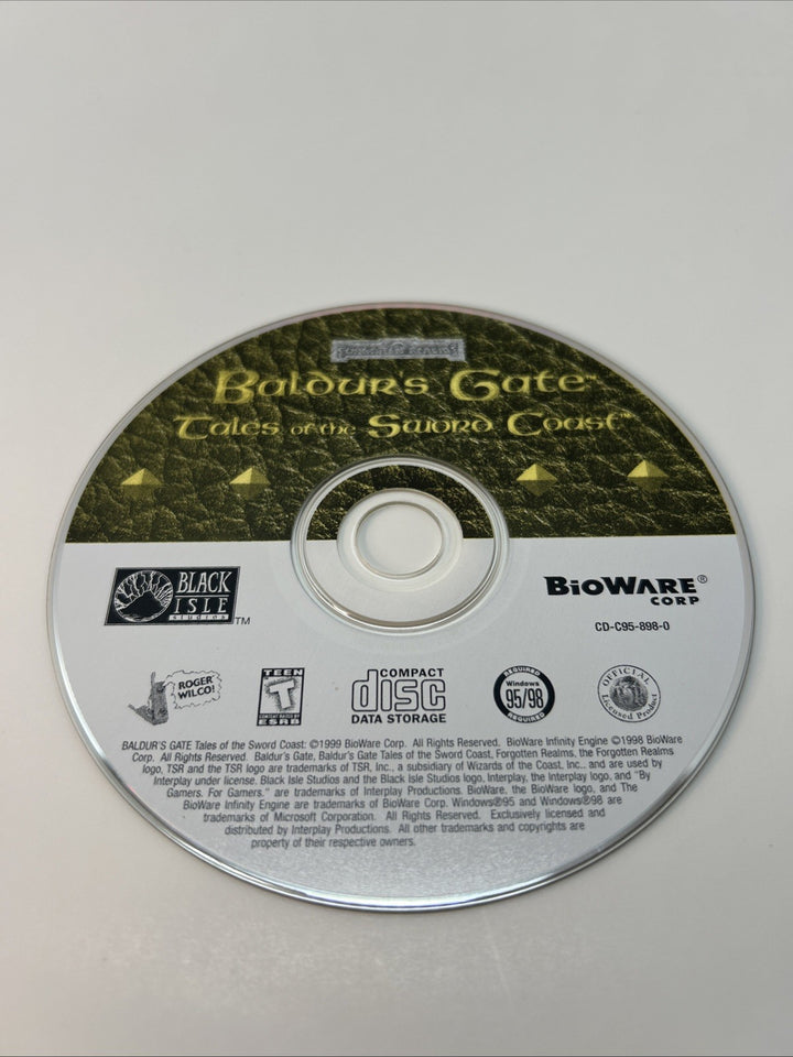 Baldur's Gate & Baldur's Gate: Tales of the Sword Coast (PC, 1999) Disc Only