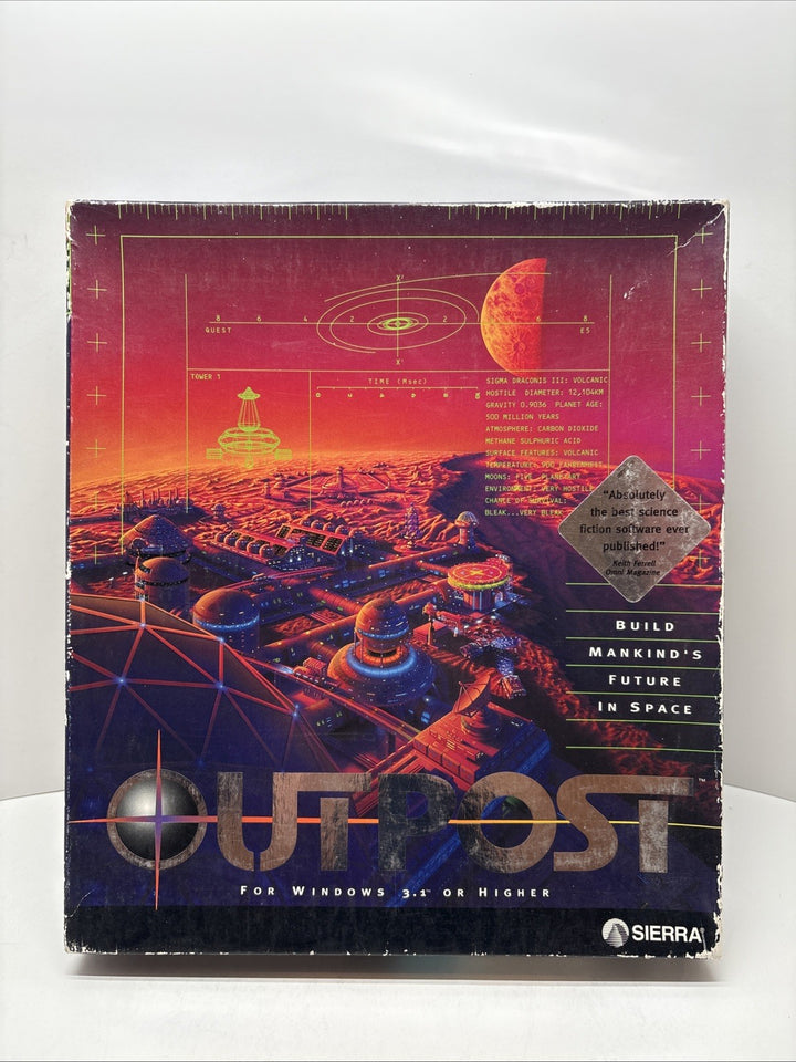 Outpost (PC CD-ROM, 1994) (Complete) CIB Sierra