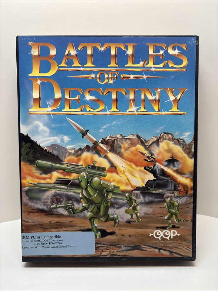 Battles of Destiny (1992) IBM PC Big Box – Complete CIB – QQP Strategy Game