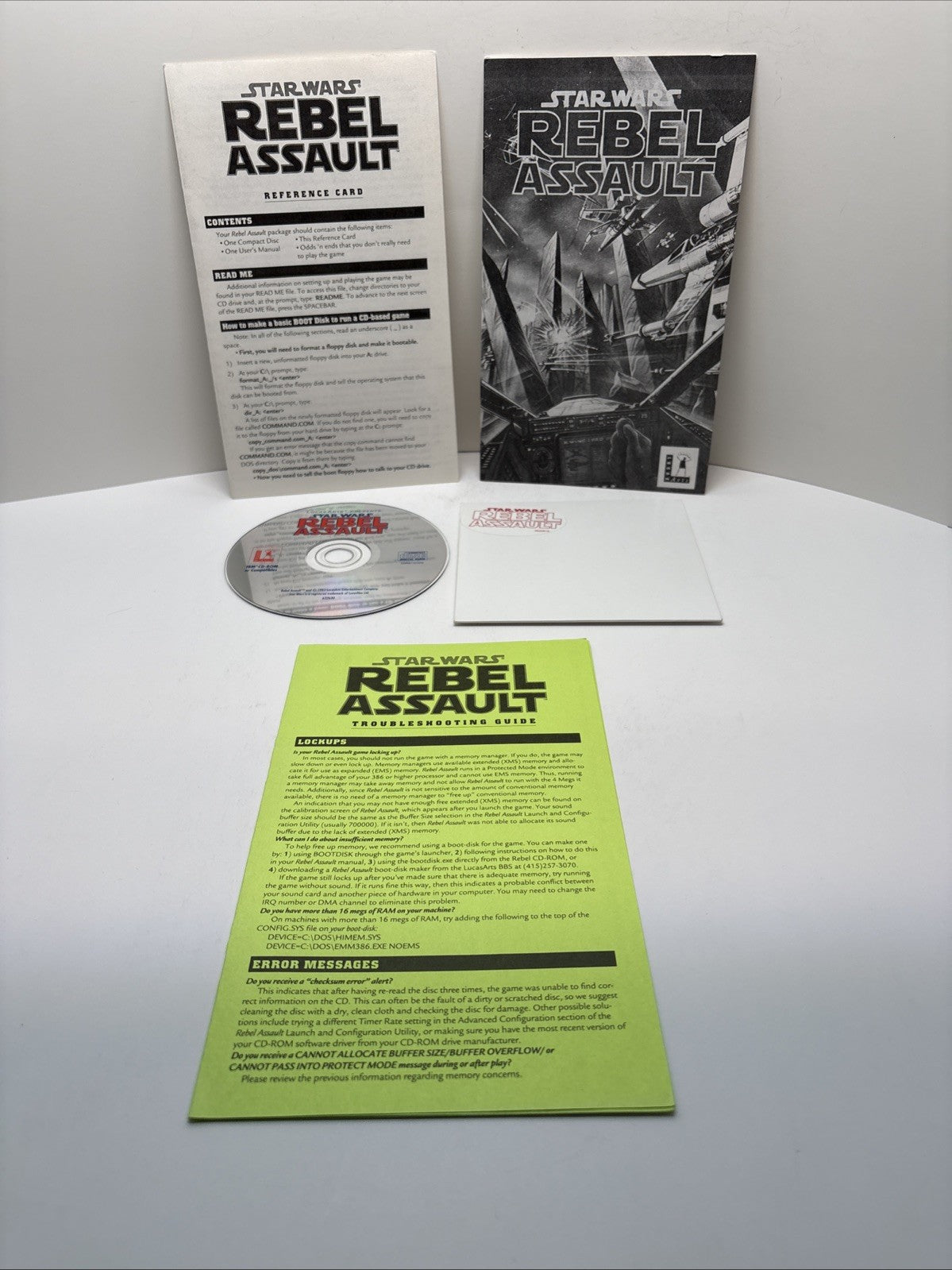 Star Wars Rebel Assault PC 1993 LucasArts CD-ROM Content Only No Box