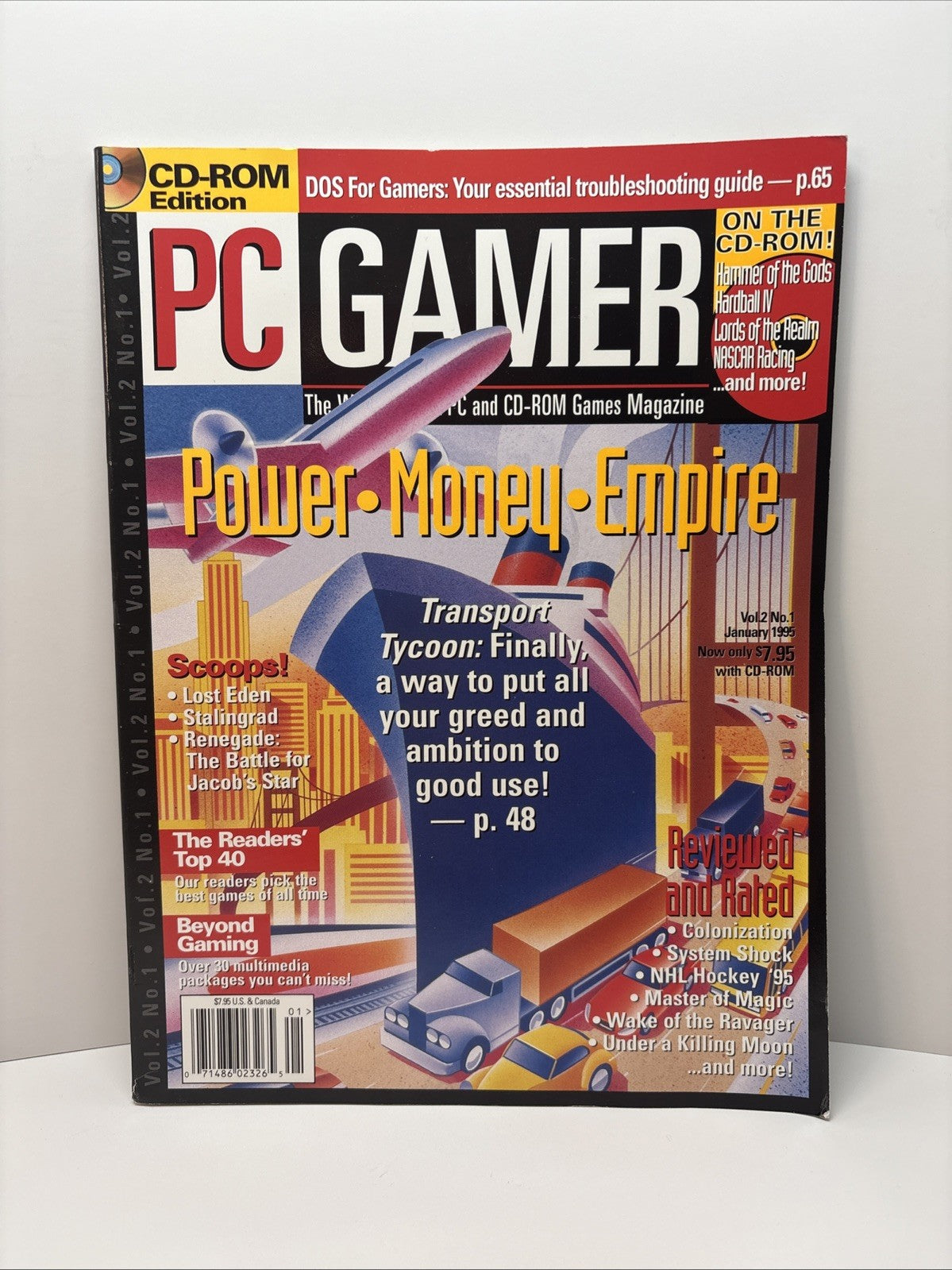 PC Gamer Magazine January 1995 Vol 2 No 1 CD-ROM Edition Transport Tycoon