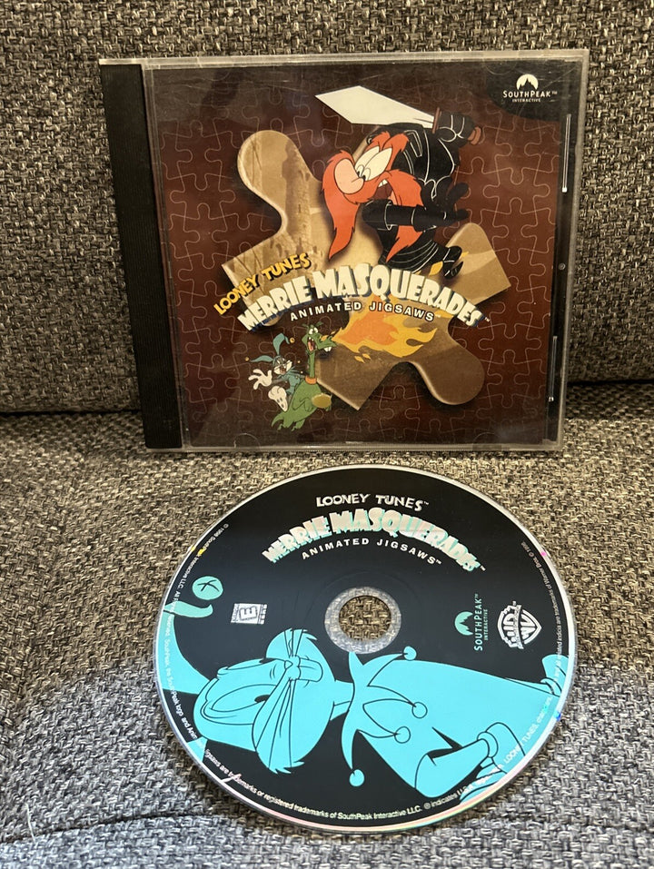 Looney Tunes Merrie Masquerades Animated Jigsaws (PC CD, 1998) CIB Manual