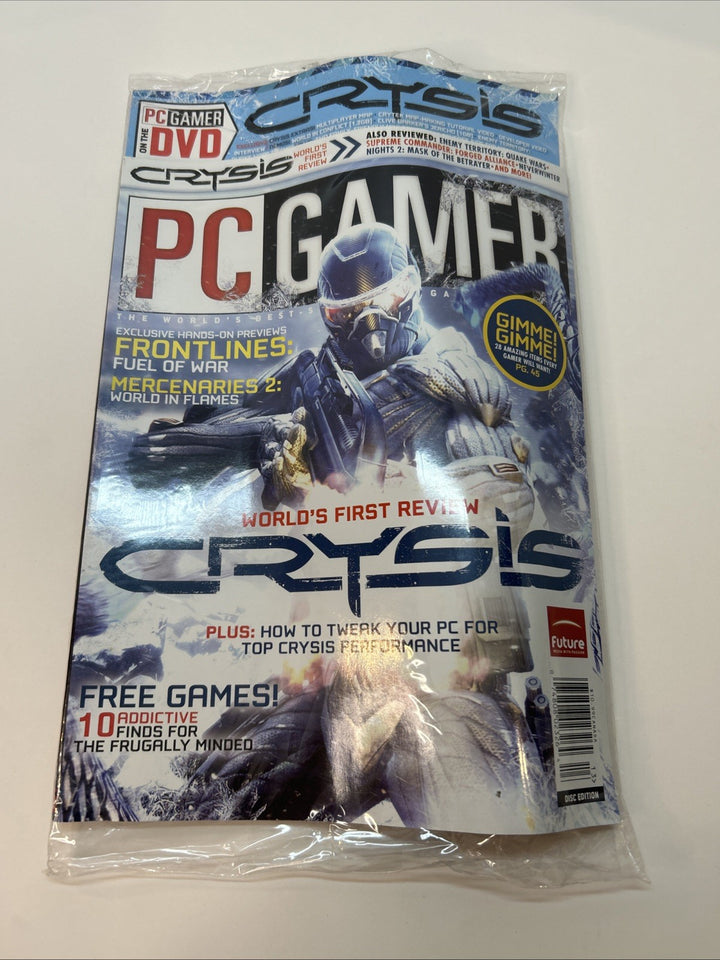 PC Gamer Magazine Issue 169 December 2007 Canada With DVD Disc ( Crysis ) Sealed