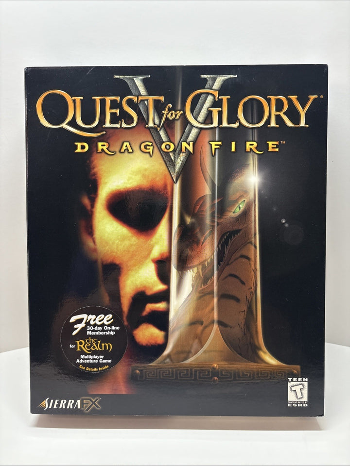 Quest for Glory V: Dragon Fire (PC CD-ROM, 1998) Big Box