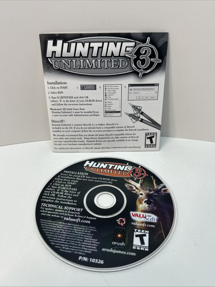 HUNTING UNLIMITED 3-PC-DISC & Manual ONLY-2004