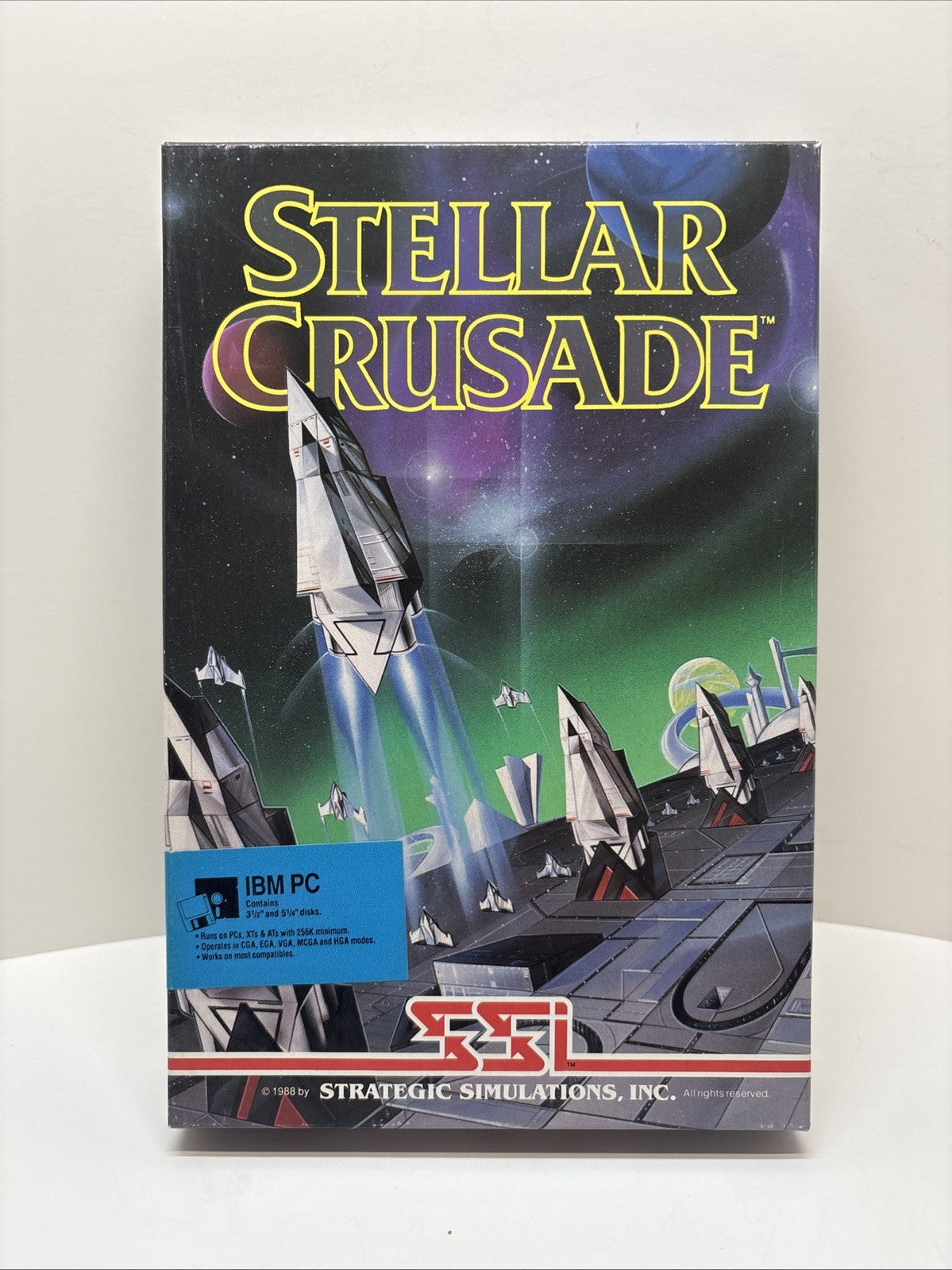 Stellar Crusade (1988) IBM PC Big Box – Complete CIB – SSI Strategy - 3.5 & 5.25