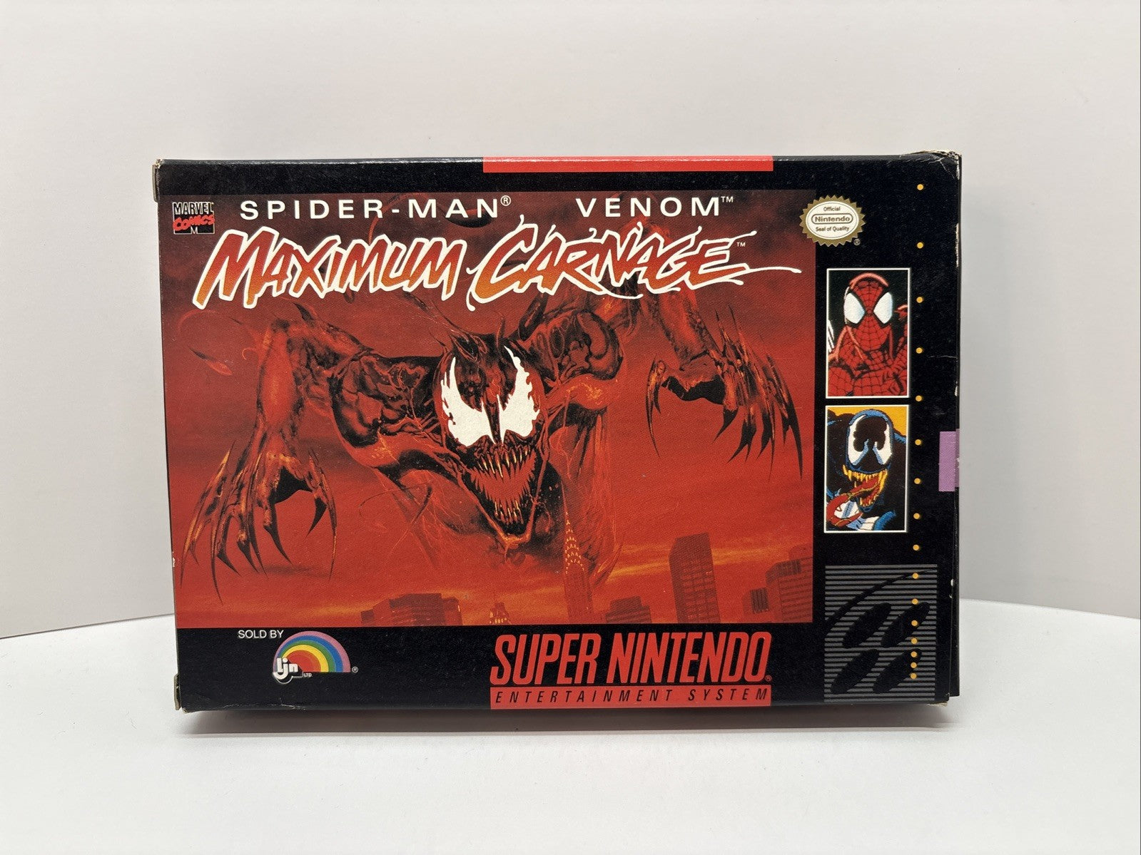 Spider-Man and Venom: Maximum Carnage SNES Super Nintendo CIB Complete Gray