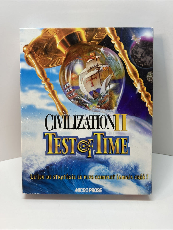 IBM PC CD ROM GAME - Micropose CIVILIZATION II TEST OF TIME Big Box - FRENCH