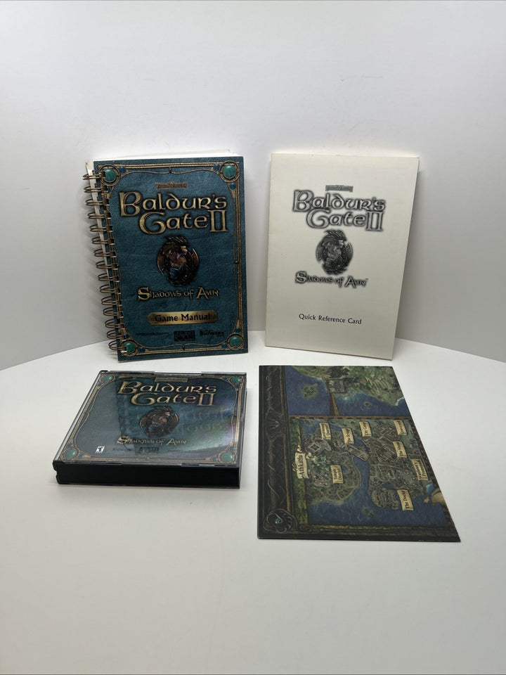 Baldur's Gate II 2 Shadows of Amn - PC GAME - Case + Game Manual & Map -NO DISCS
