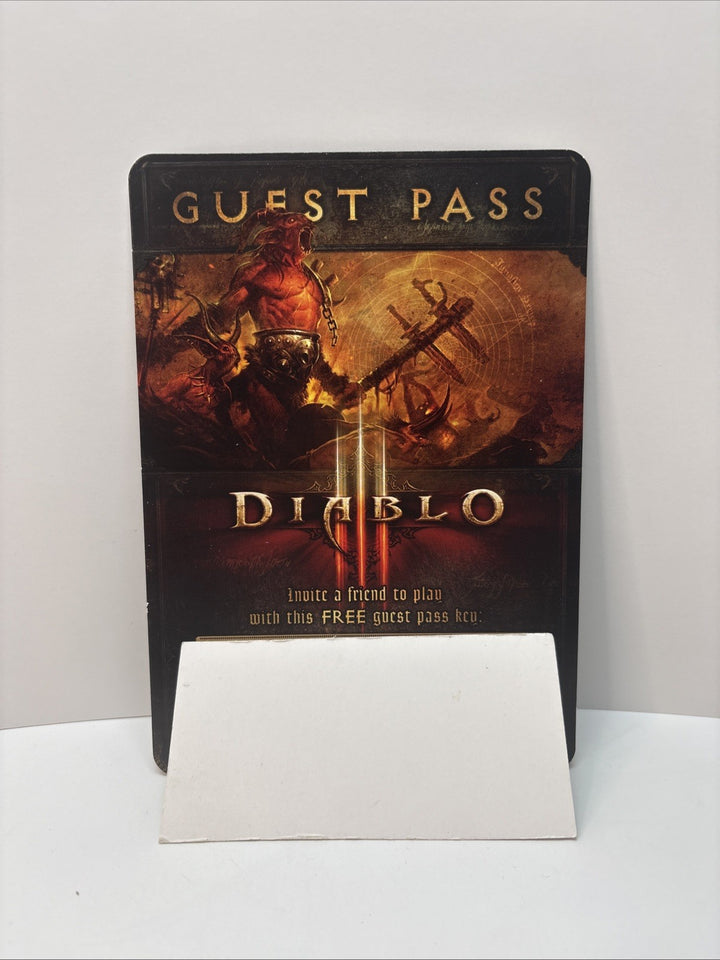 Diablo III 3 2012 BLIZZARD ENT. 4.5" X 6.5" GUEST PASS PROMO CARD