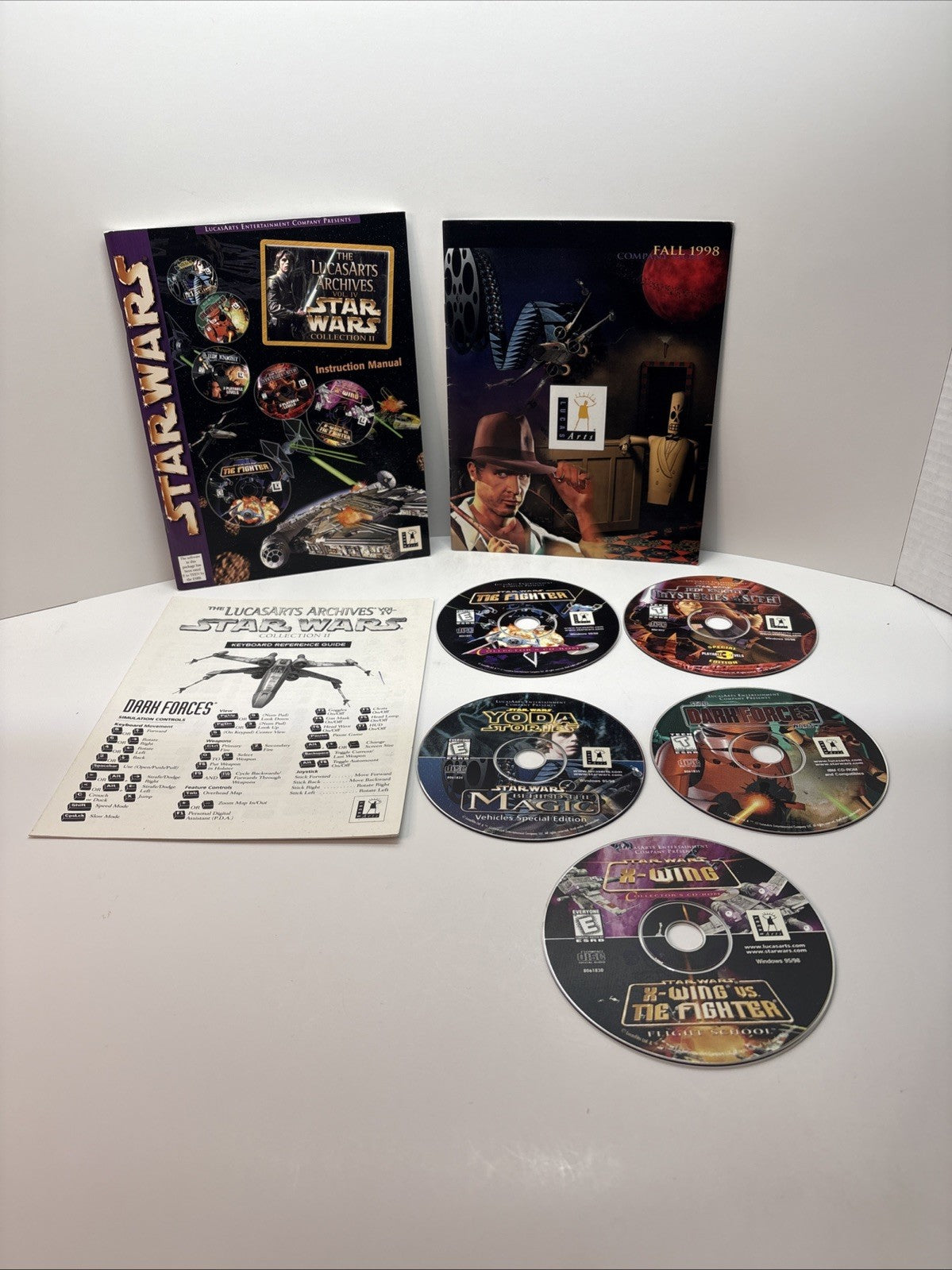 LucasArts Archives Vol. IV (PC, 1997) 5 Discs & Manual - Missing Jedi Knight