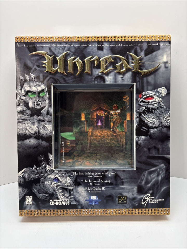 Unreal (1998) BIG BOX PC - GT Interactive Epic - Complete CIB