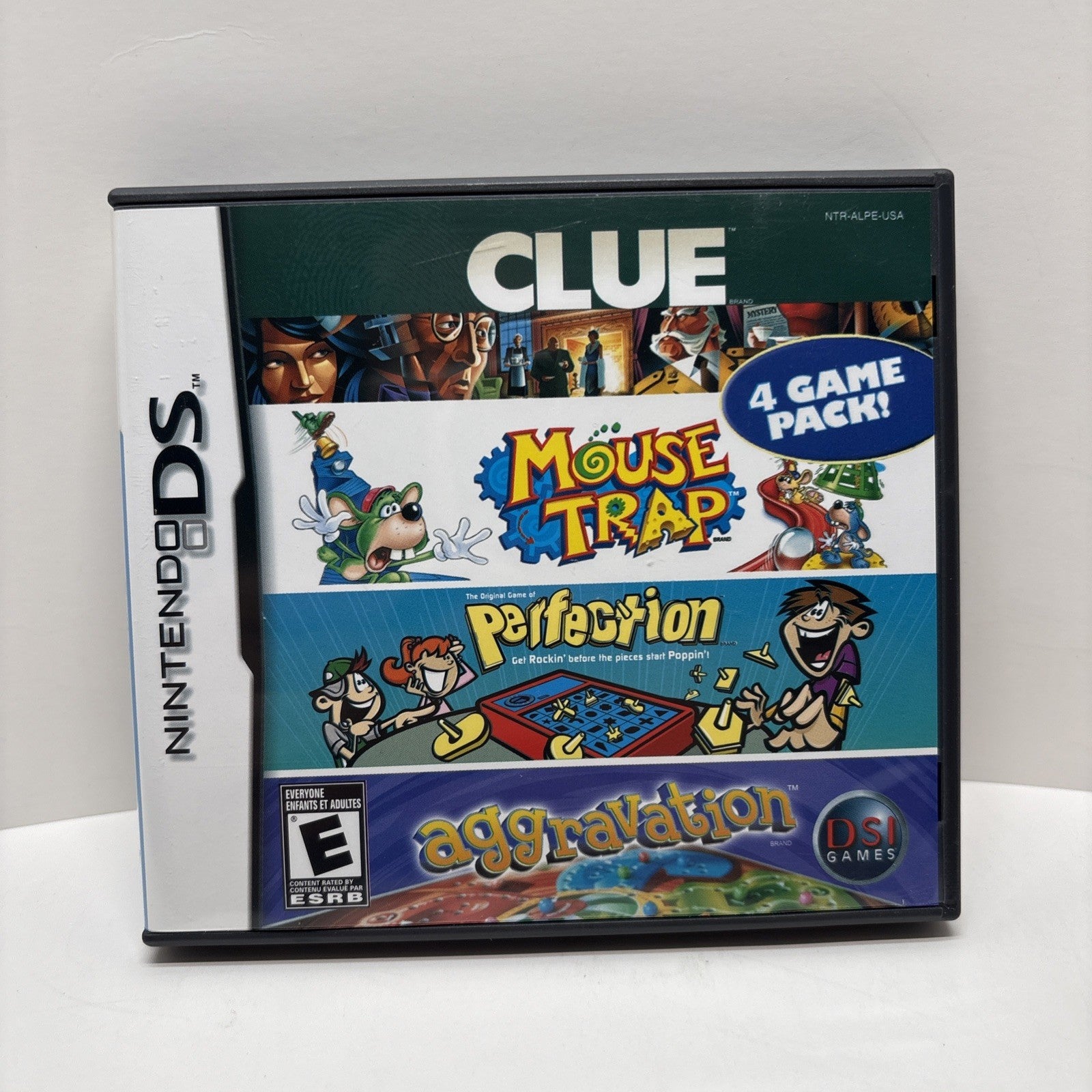 4 Game Pack Clue/Mouse Trap/Perfection/Aggravation Nintendo DS, 2007 CIB Tested