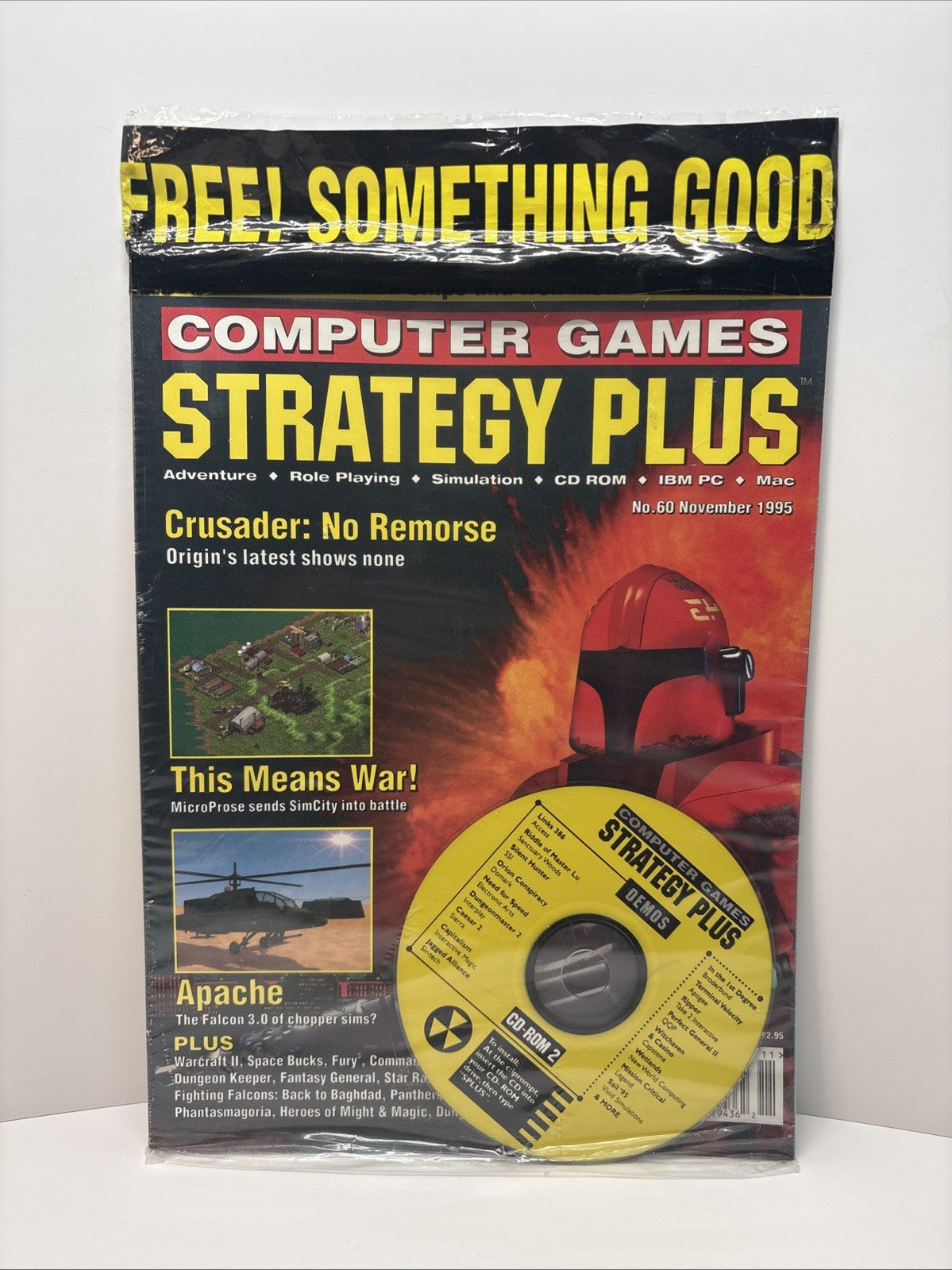 Computer Games Strategy Plus No. 60 November 1995 SEALED CD Crusader No Remorse