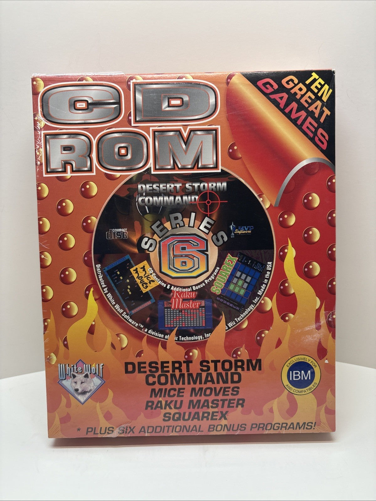 Desert Storm Command Series 6 (1995) CD-ROM Big Box - 10 Games - White Wolf Wiz