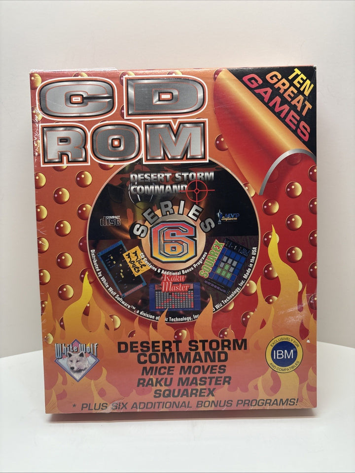 Desert Storm Command Series 6 (1995) CD-ROM Big Box - 10 Games - White Wolf Wiz