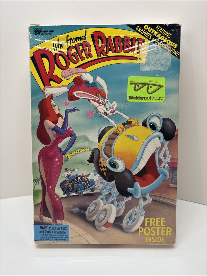 Who Framed Roger Rabbit, 1988, Big Box, Partial Seal - IBM PC 3.5”+5.25” Disks