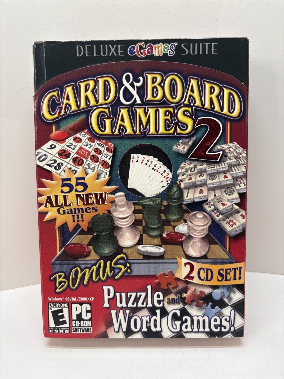 Card And Board Games 2 Set Deluxe Egames Suite PC CD-ROM 2 CD Set
