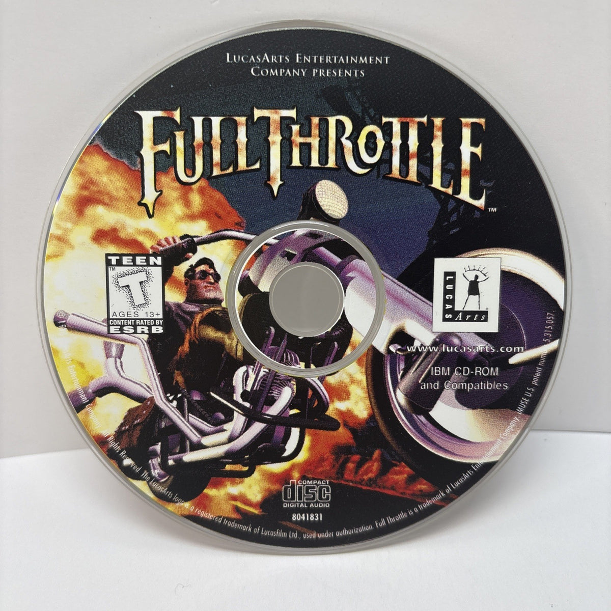Full Throttle (1994) PC CD-ROM LucasArt Tim Schafer *Disc Only*