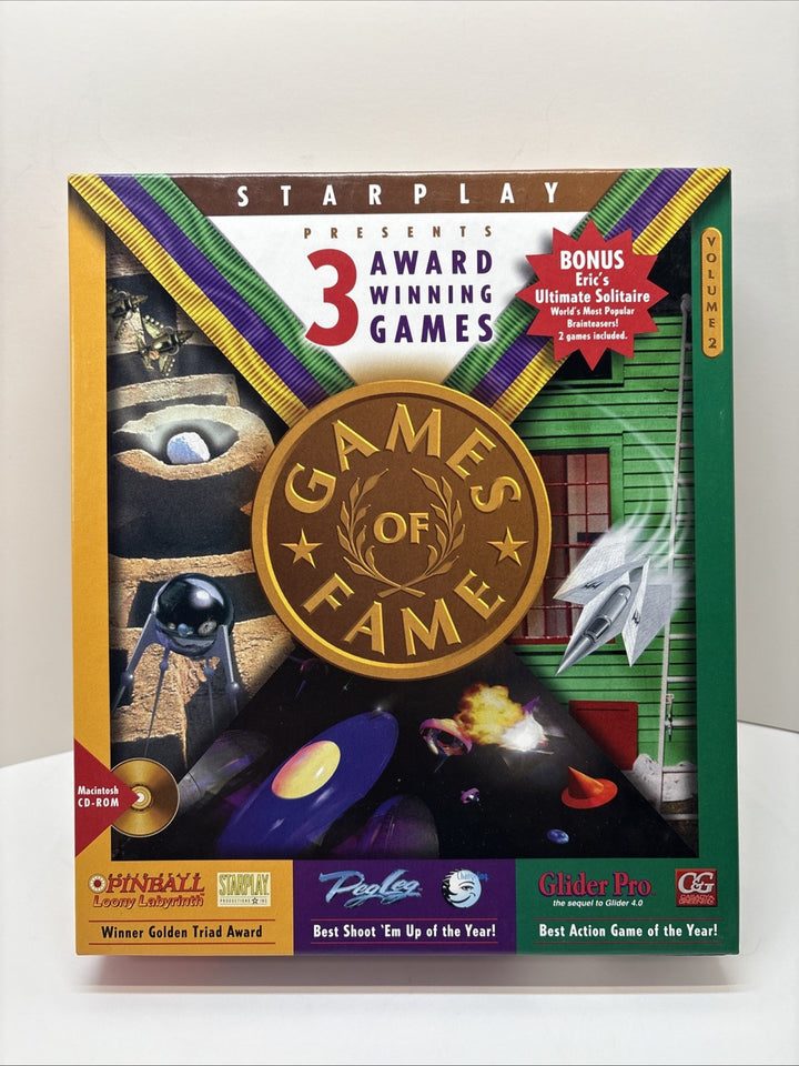 Games of Fame Volume 2 Macintosh Big Box – Glider Pro – Loony Labyrinth – PegLeg