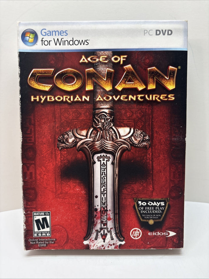USED Age of Conan - Hyborian Adventures PC Game - Complete With Inserts