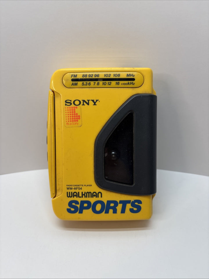 Sony Walkman WM-AF54 Sports Yellow Cassette Player - TESTED WORKS - READ DESCR.