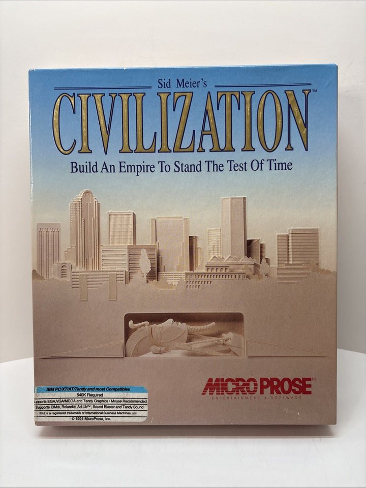 Civilization (1991) PC Big Box – Inserts & Disks –No Manual – MicroProse - 5.25
