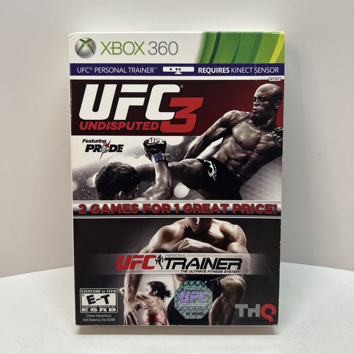 UFC Double Pack - UFC 3 Undisputed + Trainer (Microsoft Xbox 360, 2012) CIB