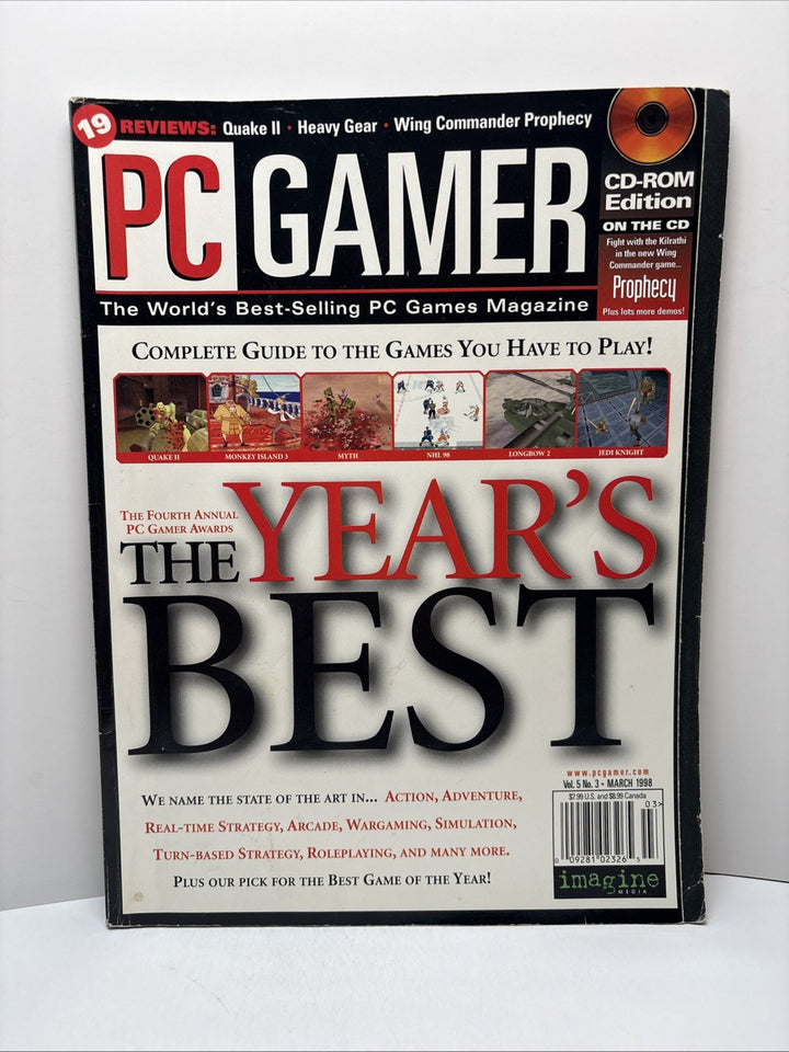 PC Gamer Magazine March 1998 The Year's Best - Vol 5 No 3 - NO LABEL