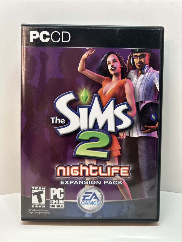 The Sims 2: Nightlife Expansion Pack PC Game 2005 CD-ROM Complete