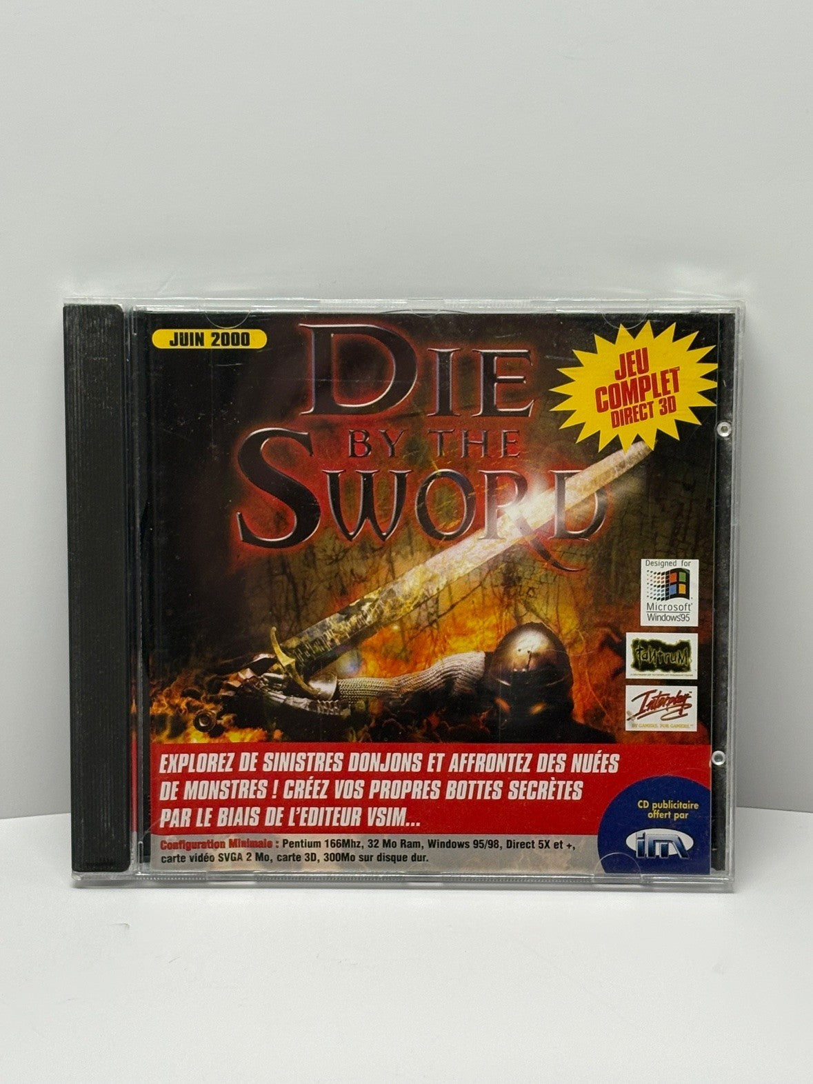Die by the Sword PC CD-ROM FR Jewel Case Promo CD Treyarch Interplay 1998
