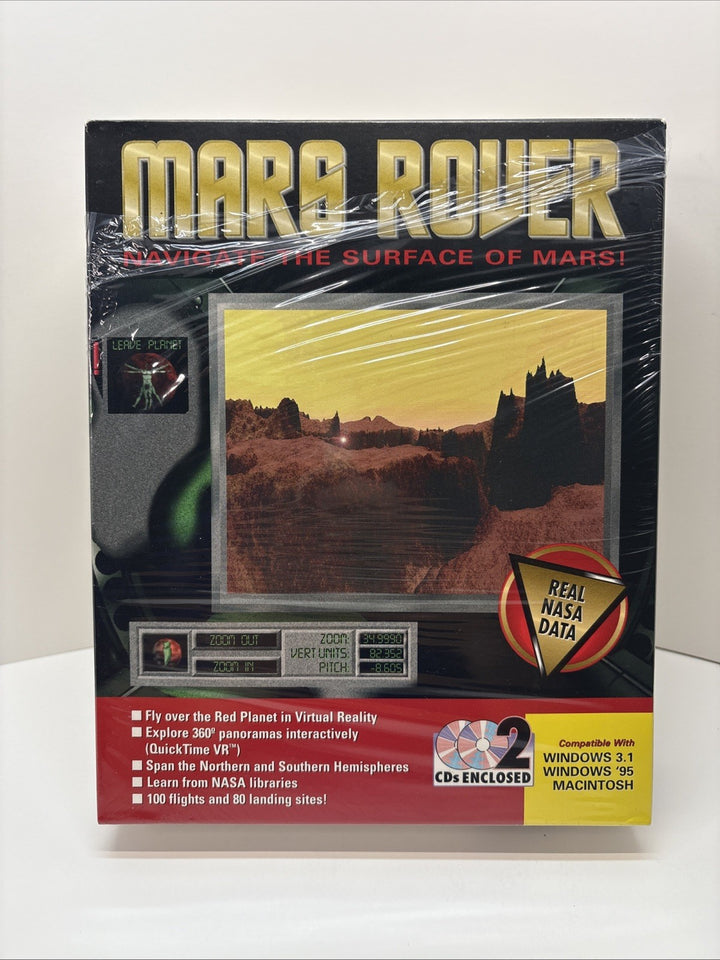 Mars Rover (PC) Big Box Computer Game Authentic Vintage 1996 CD-ROM