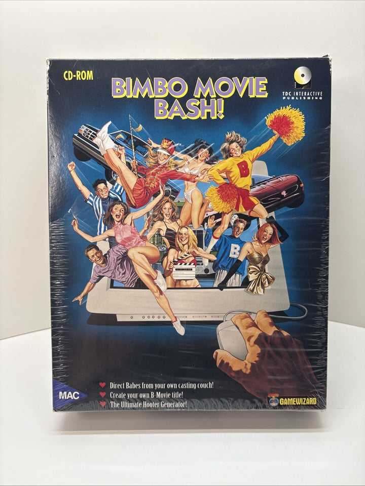 Bimbo Movie Bash! (1994) Big Box CD-ROM – Complete w/ Disc Insert & Card -MAC PC