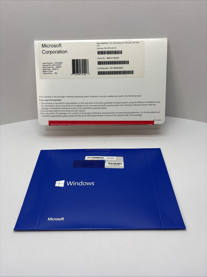 Microsoft Windows Win Pro 7 SP1 X64 English DVD Windows 7 Professional SEALED