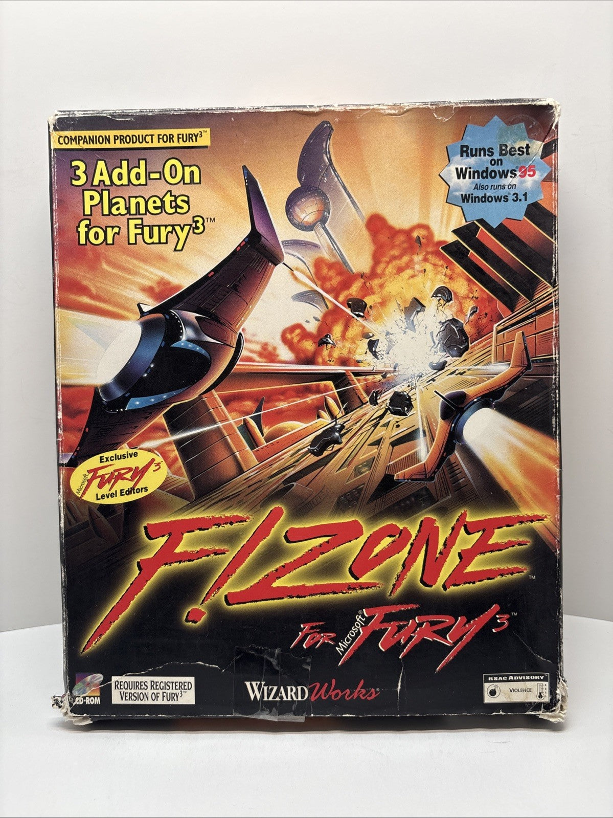 F ! Zone For Microsoft Fury 3 Big Box Edition PC 1996 CD ROM WizardWorks