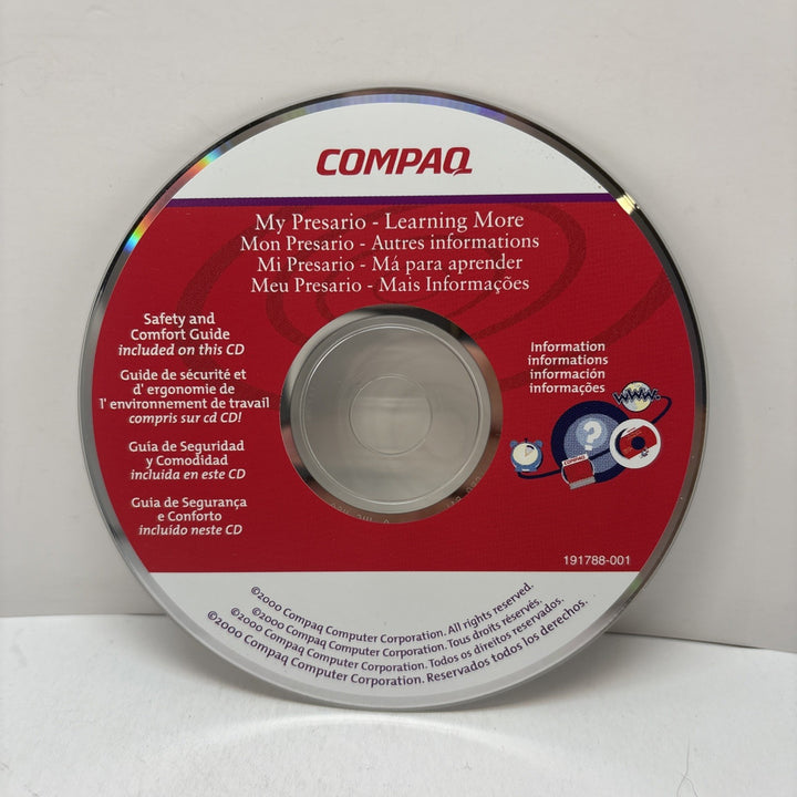 COMPAQ (191788-001) My Presario Learning More Safety and Comfort Guide CD 2000