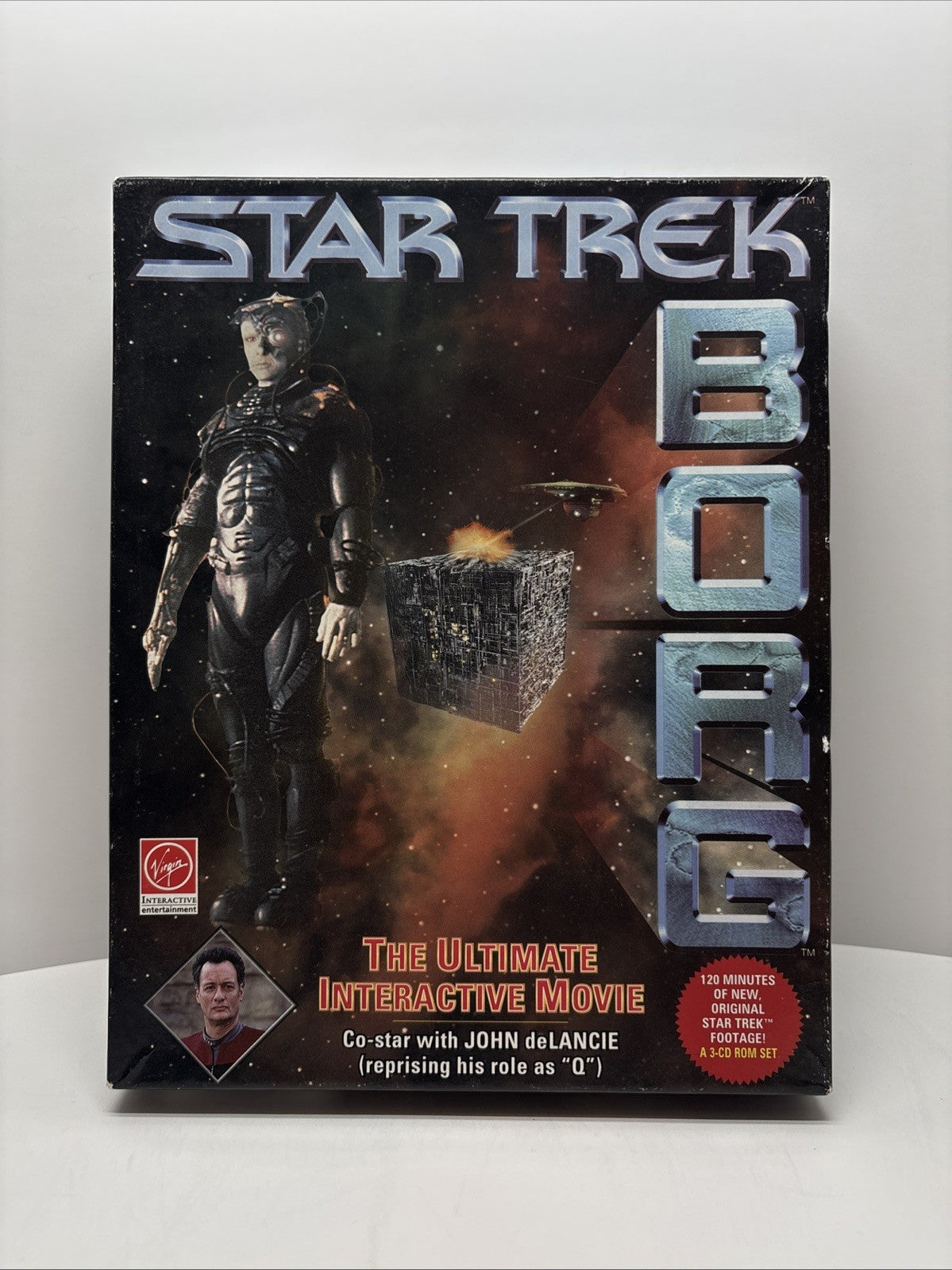 Star Trek Borg 1996 PC Game - Interactive Movie w/ Big Box 3-Disc Set