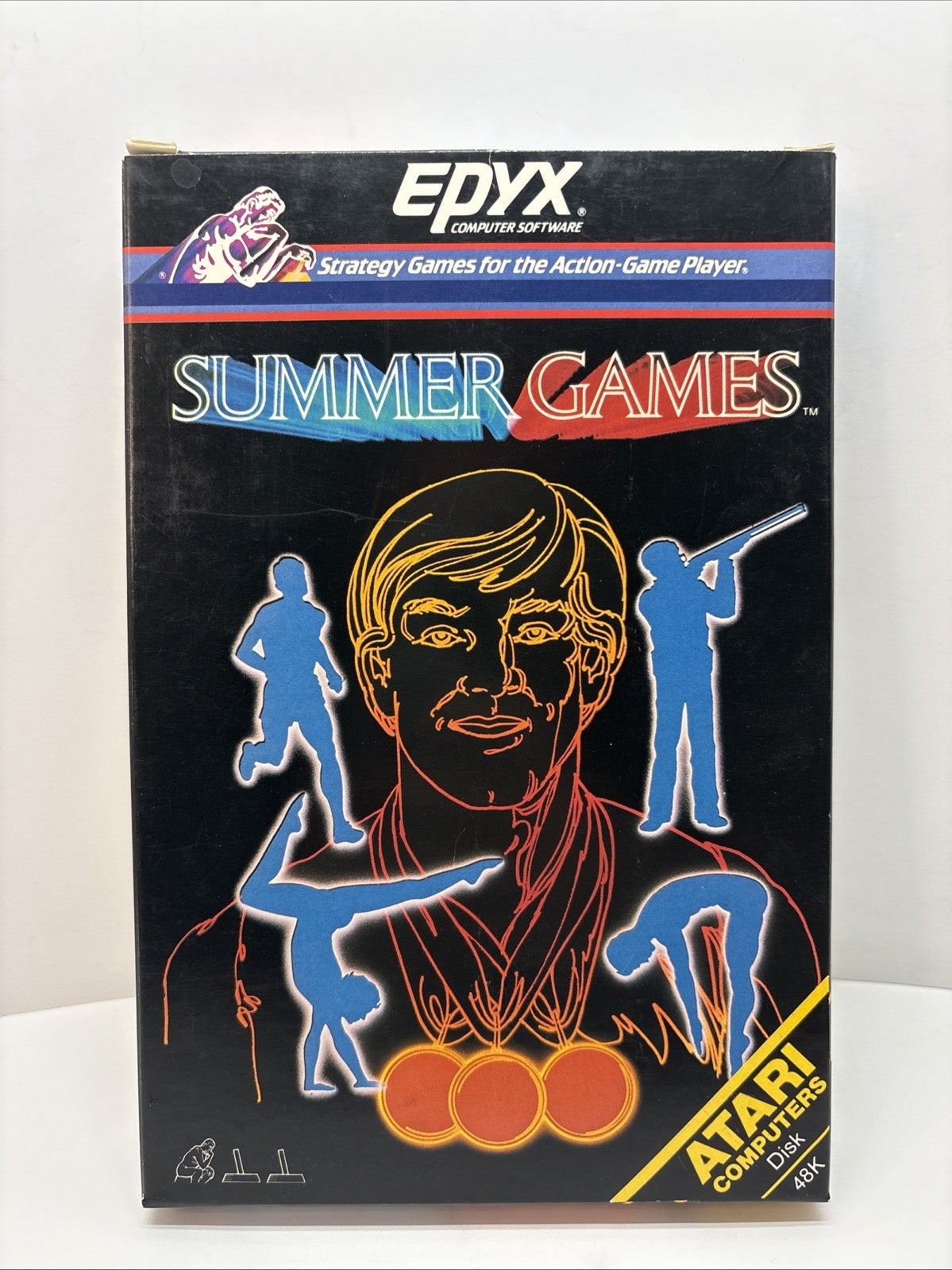 SUMMER GAMES (1984) By Epyx for 48k ATARI HOME COMPUTERS (BOX+5.25 Floppy DISK)