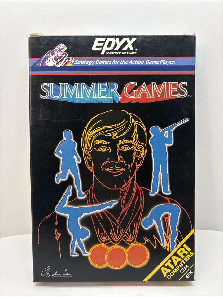SUMMER GAMES (1984) By Epyx for 48k ATARI HOME COMPUTERS (BOX+5.25 Floppy DISK)