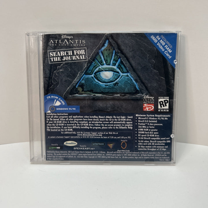 Atlantis The Lost Empire Search for The Journal Disney's - PC CD-Rom Game Only