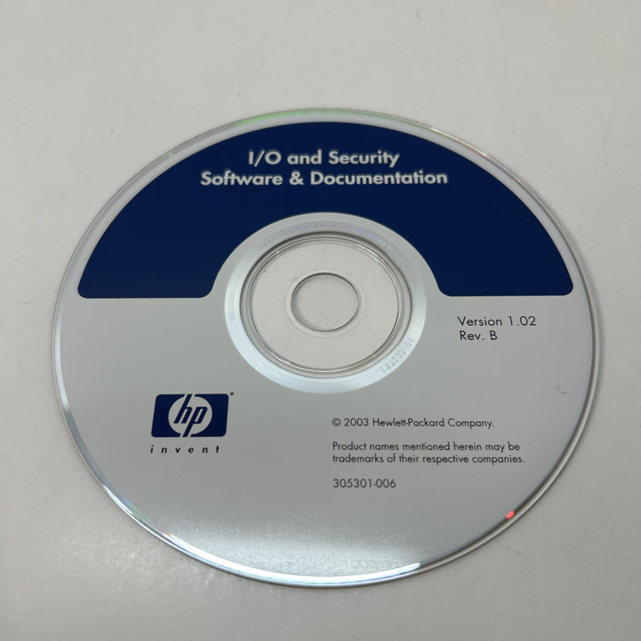 HP I/O AND SECURITY SOFTWARE & DOCUMENTATION CD Kit ver 1.02 rev. B 305301-006