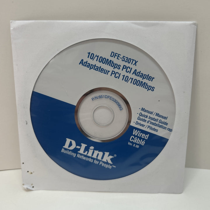 D-Link Ver 3.00 DFE-530TX+ Wired 10 100 Mbps PCI Adapter Drivers & Manual CD