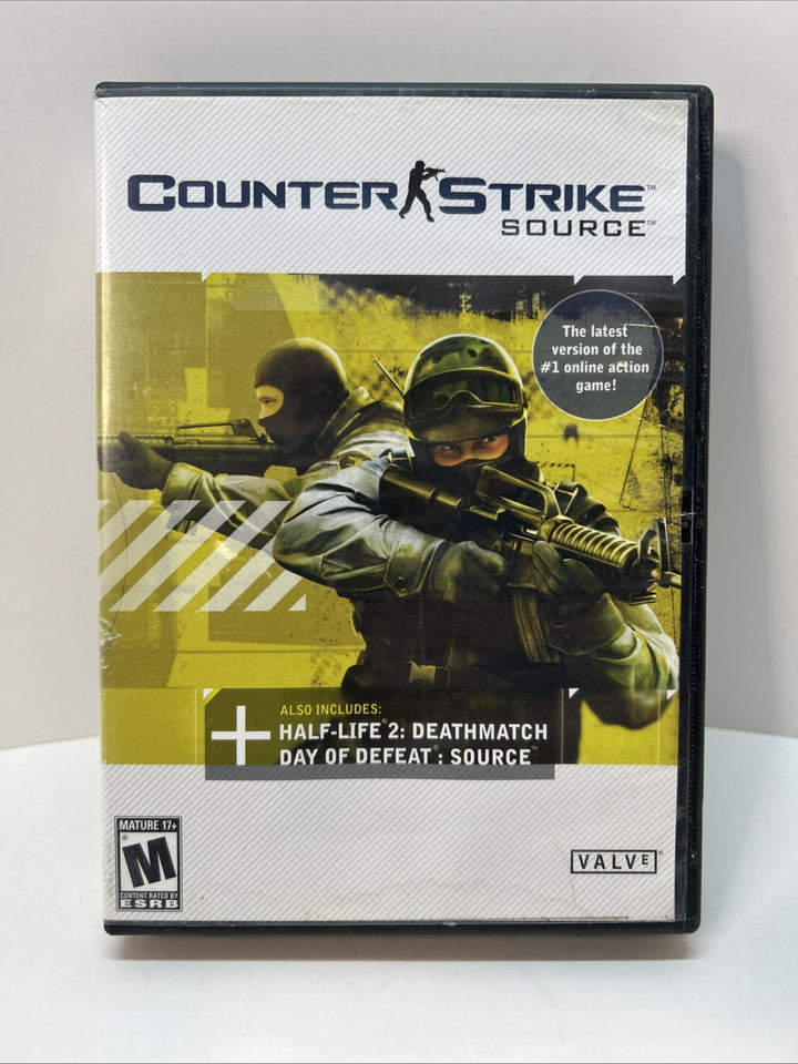 Counter-Strike Source PC CD rom Game 2005 Case,  4 Discs No Quick Reference Card