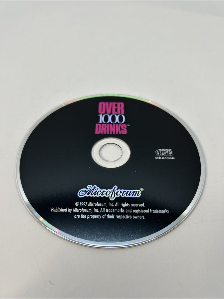 Over 1000 Drinks from Microforum (1997) PC SOFTWARE  CD-ROM - Mixology Cocktails