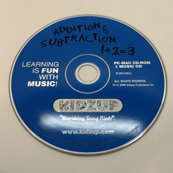KIDZUP ADDITION & SUBTRACTION LEARNING WITH MUSIC 1999 PC CD-ROM - Disc Only