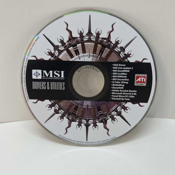 MSI Drivers and Utilities - ATI Radeon - MSI live Update 3, Goodmem, Lockbox