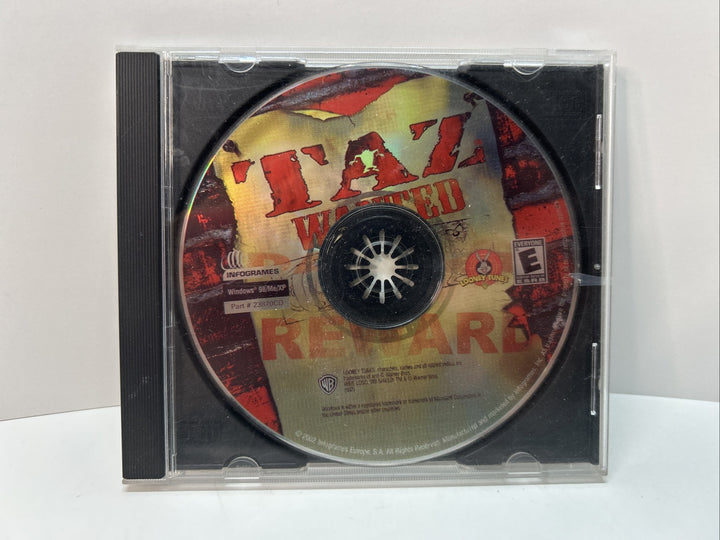 TAZ Wanted PC Game - Windows 98/ME/XP - Disc In Jewel Case (back Cover Art Only)